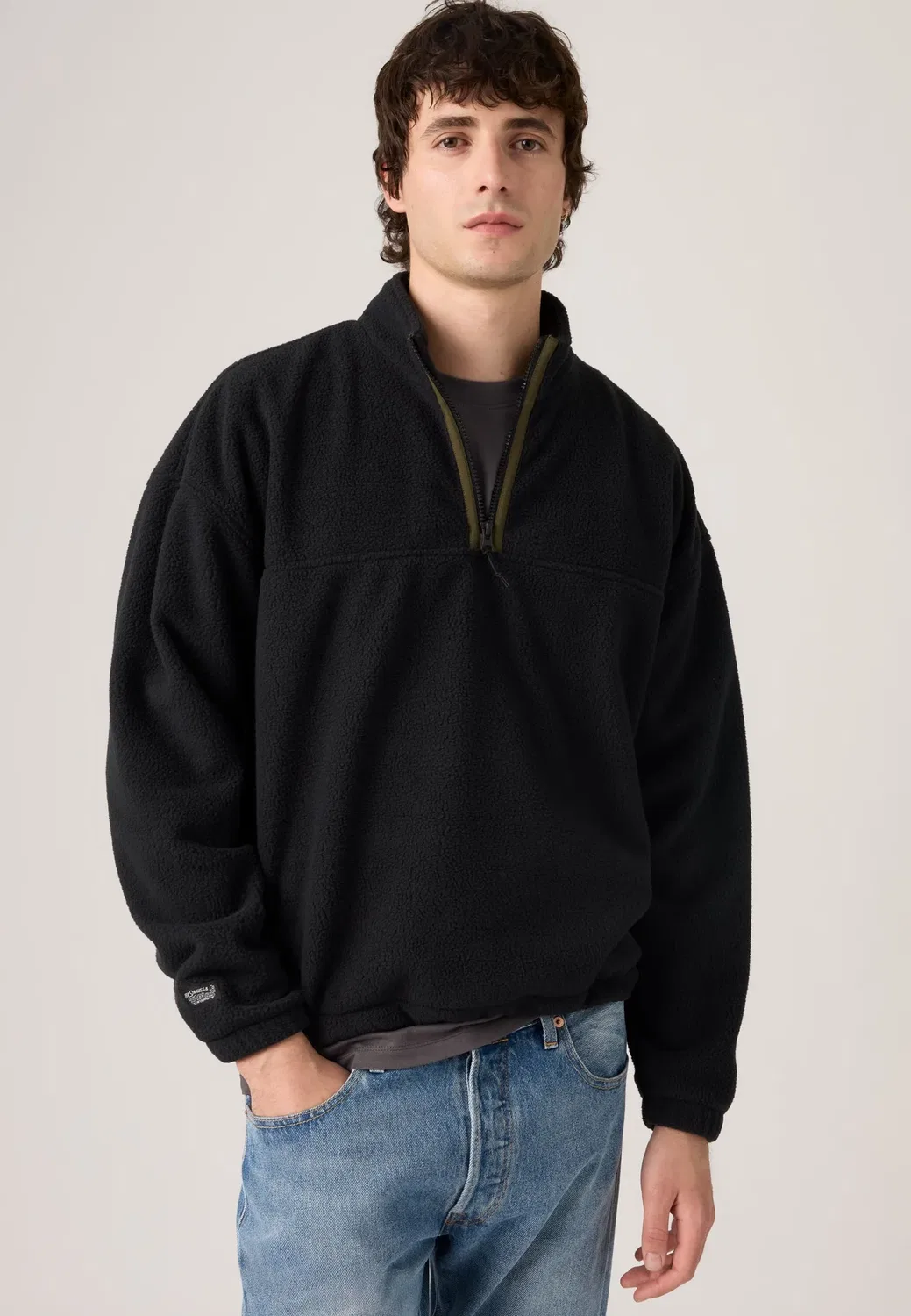 Свитер Redwood с половинной молнией - флисовый свитер Levi'S, Jet Black