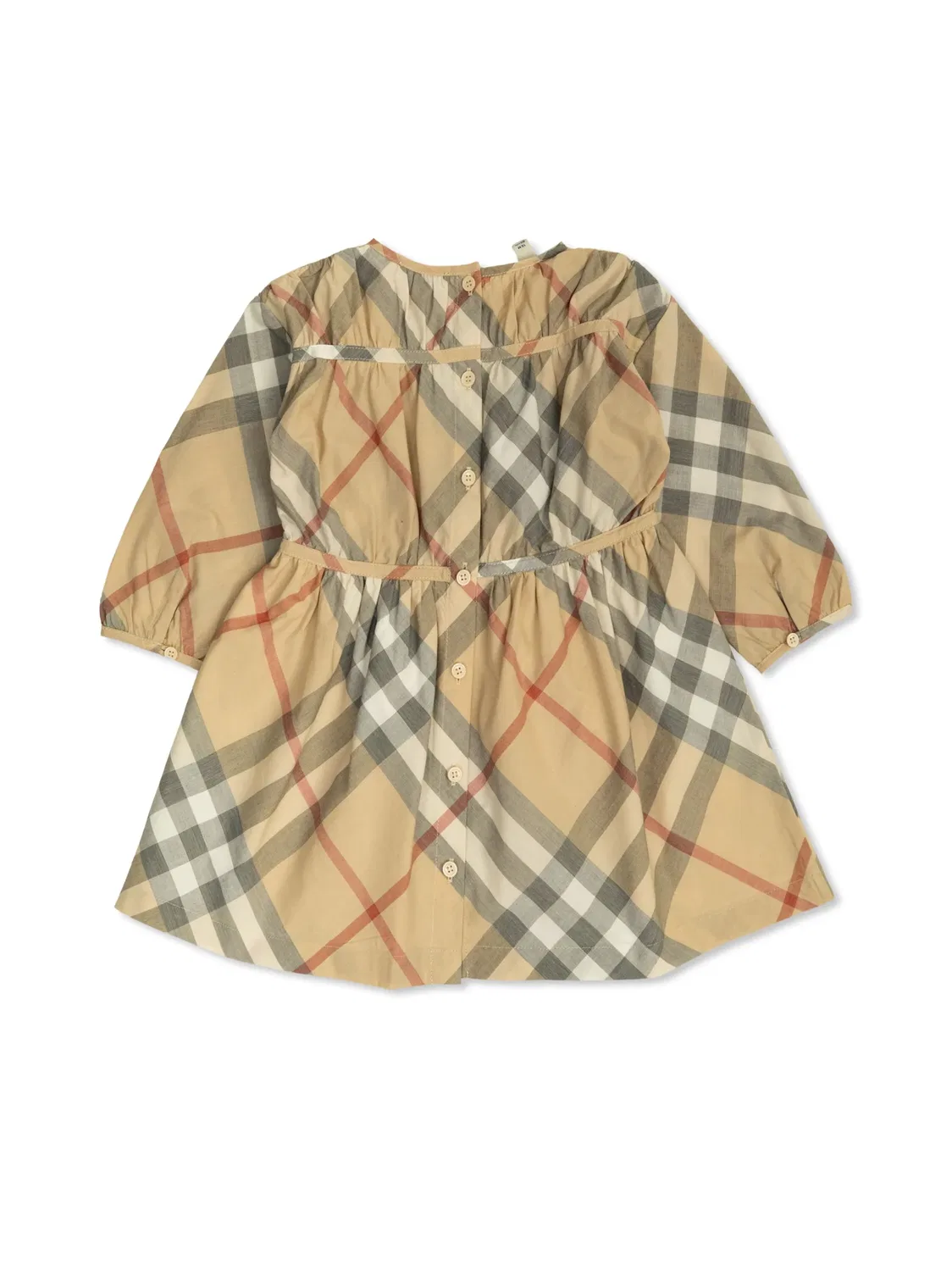 Платье в винтажную клетку Burberry, нейтральные — фото 4
