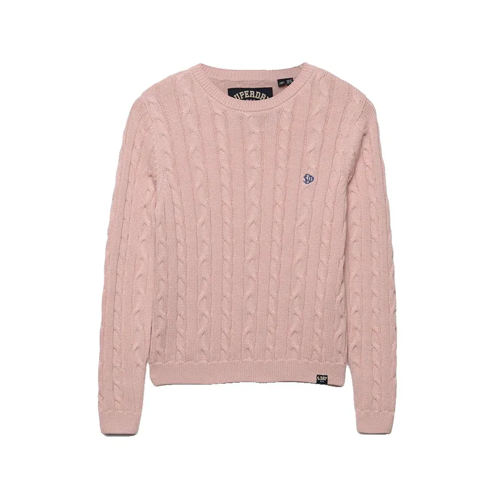 Женский свитер с косами Superdry Essentials SD&CO, Pink — фото 3