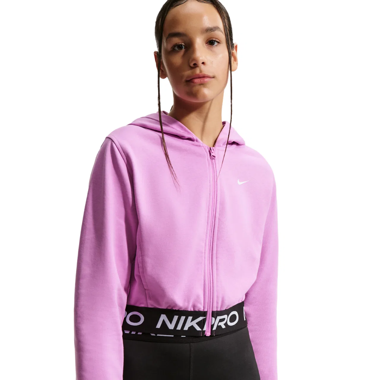 Толстовка на молнии для мальчиков Dri-FIT Full-Zip Fleece Nike, цвет Lt Magenta/Lt Magenta/Black