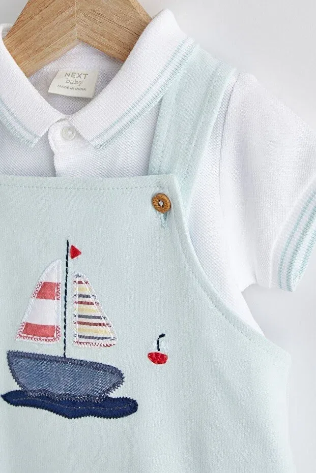 Детский комбинезон для девочек хлопковый Key academy Next Baby, Blue — фото 4