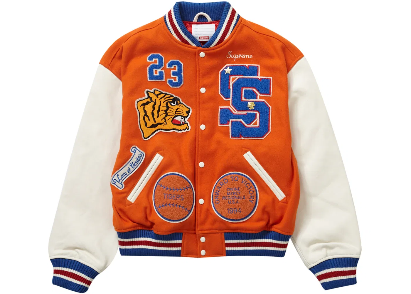 Мужская бомбер с принтом Tiger Supreme, Orange