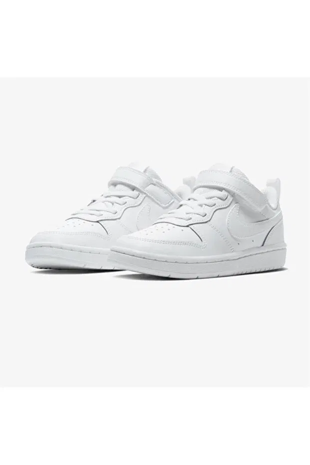 Детские кроссовки для девочек текстильные Court Borough Low 2 (PSV) Nike, Белый — фото 2