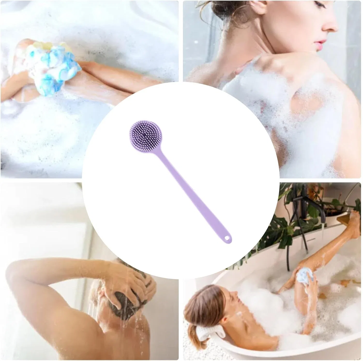 Щетка для душа, Silicone Bath Brush, Generisch, Фиолетовый — фото 4