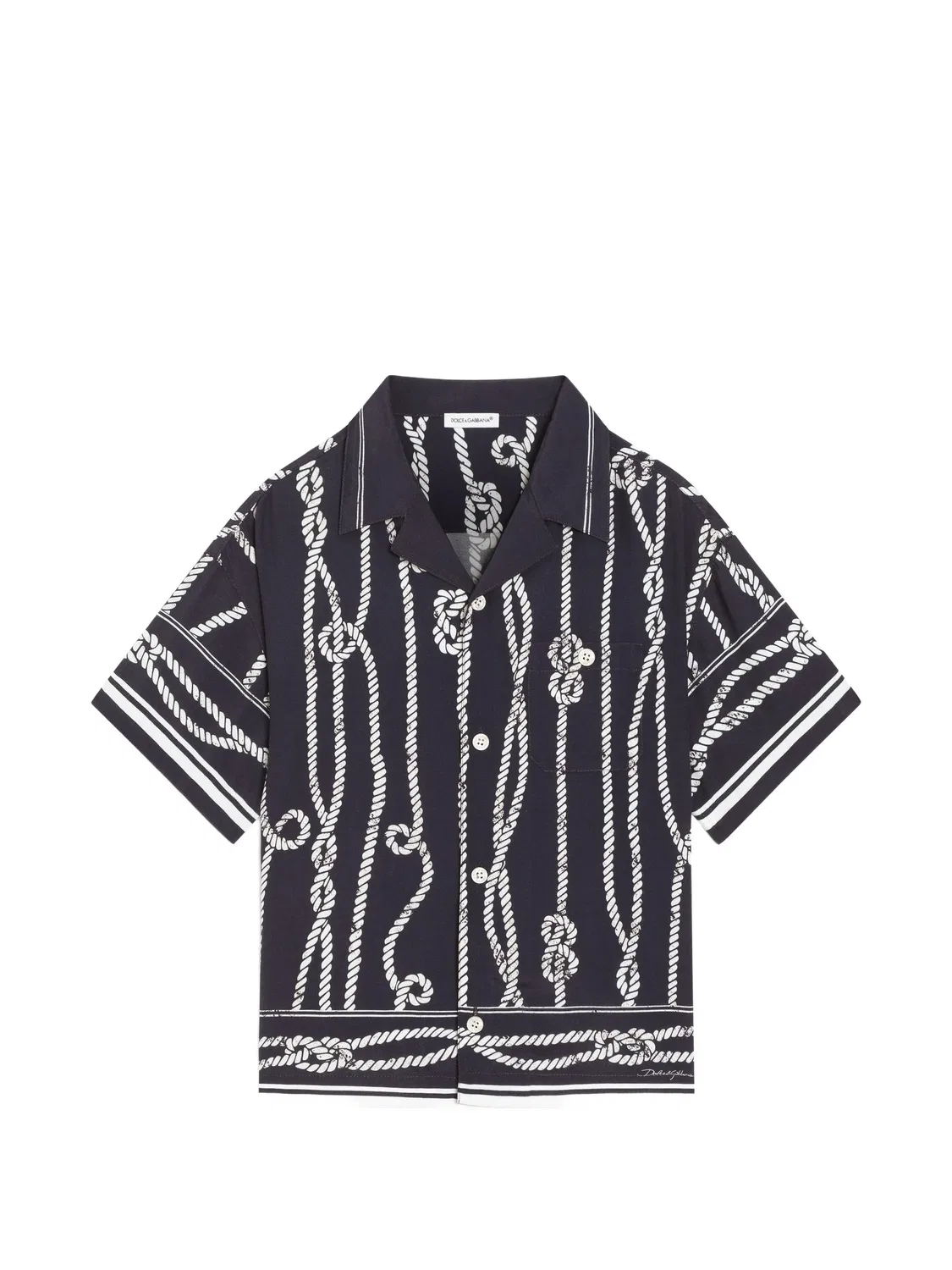 Рубашка с принтом Dolce & Gabbana Kids, синий