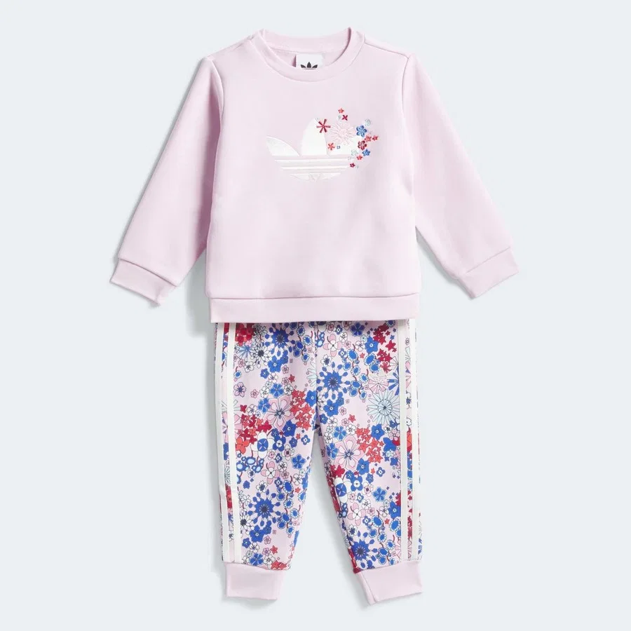 Спортивный комплект из футера с цветочным принтом Originals x Liberty London Bebek Eşofman Takımı KD1730, adidas, Разноцветный