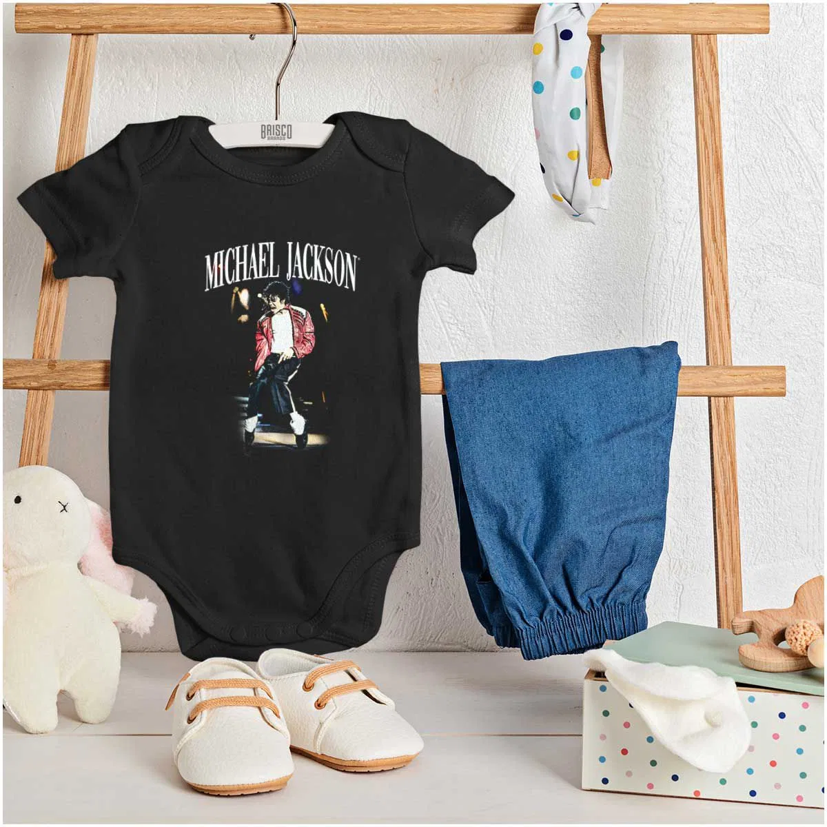 Детский боди-комбинезон с принтом Michael Jackson Thriller Toe Stand Brisco Brands, Black — фото 3