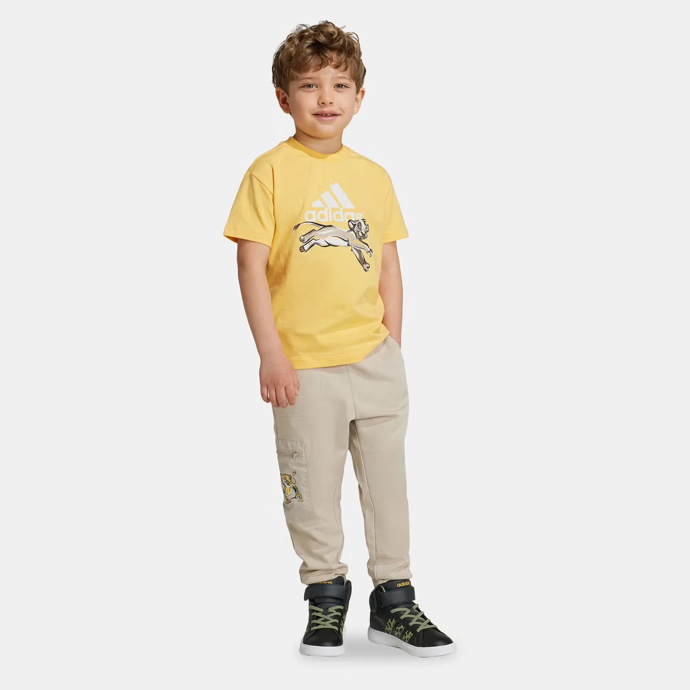 Штаны с принтом Disney Lion King Adidas, бежевый