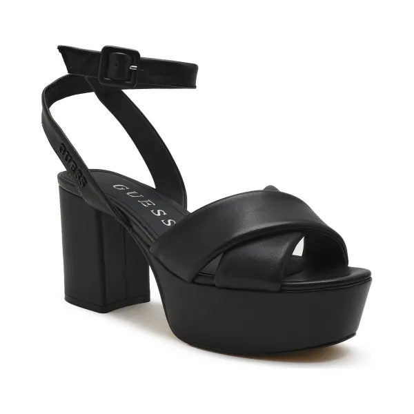 

Кожаные босоножки на каблуке Guess, черный