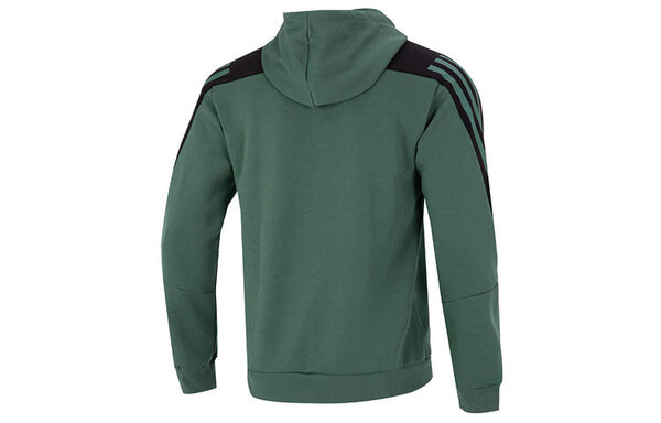 Куртка Men's adidas Stripe Logo Athleisure Casual Sports Knit Hooded Jacket Autumn Green, зеленый — фото 2
