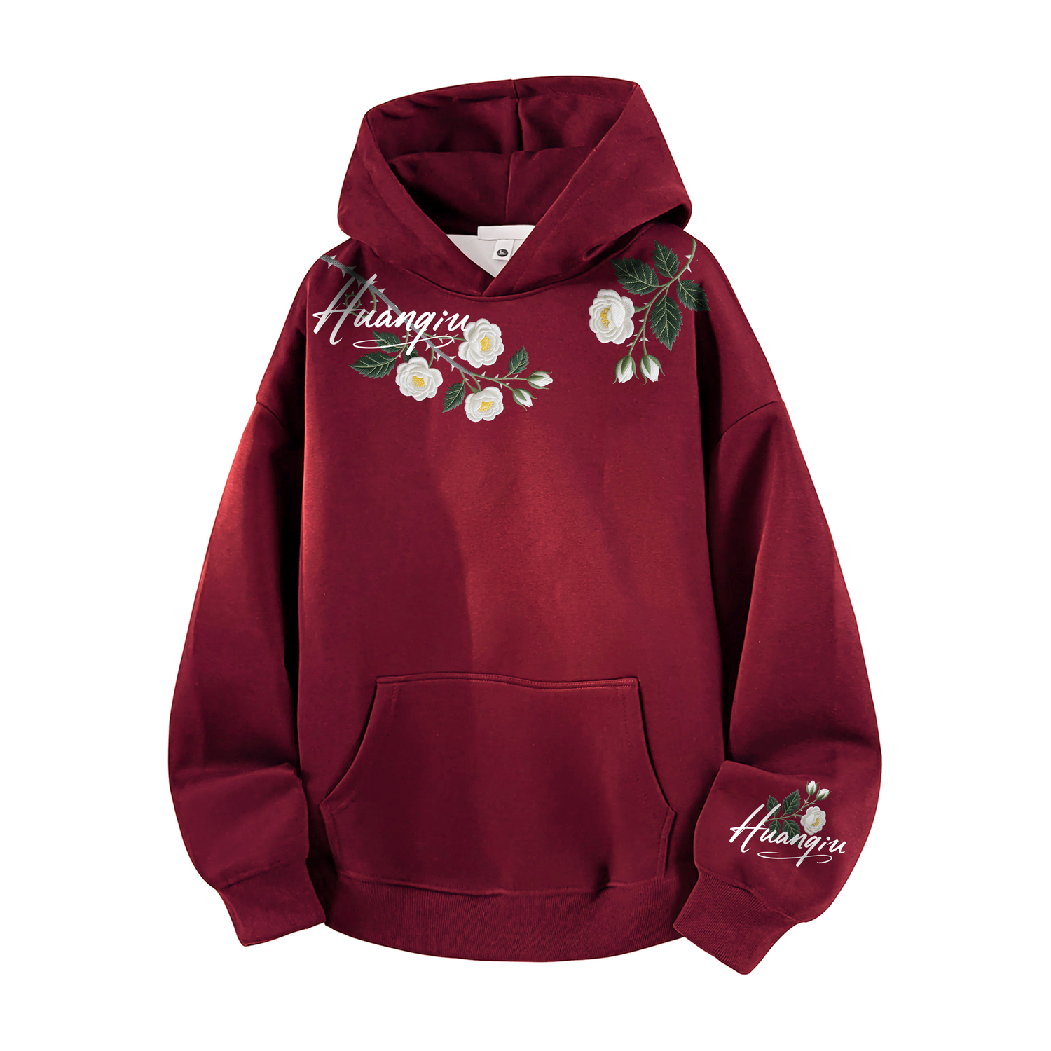 

Толстовка Unisex Hooded Moderate Heavyweight HUANQIU, burgundy
