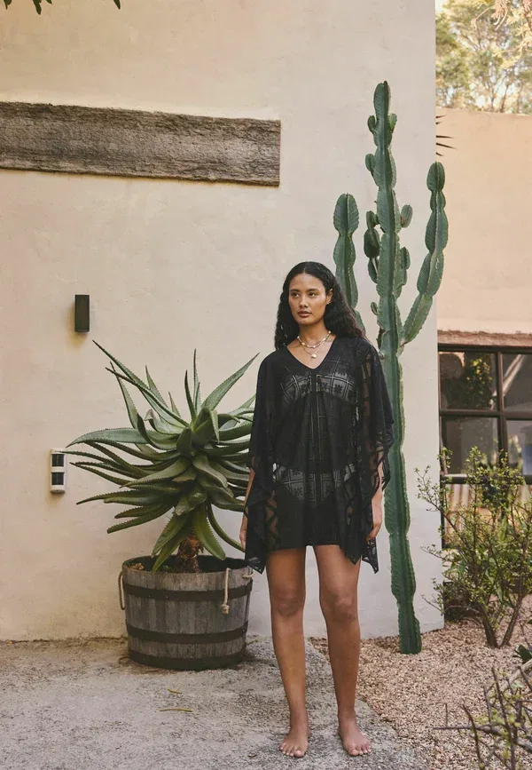 Пончо-накидка Regular fit lace v neck poncho . cape Next, черный