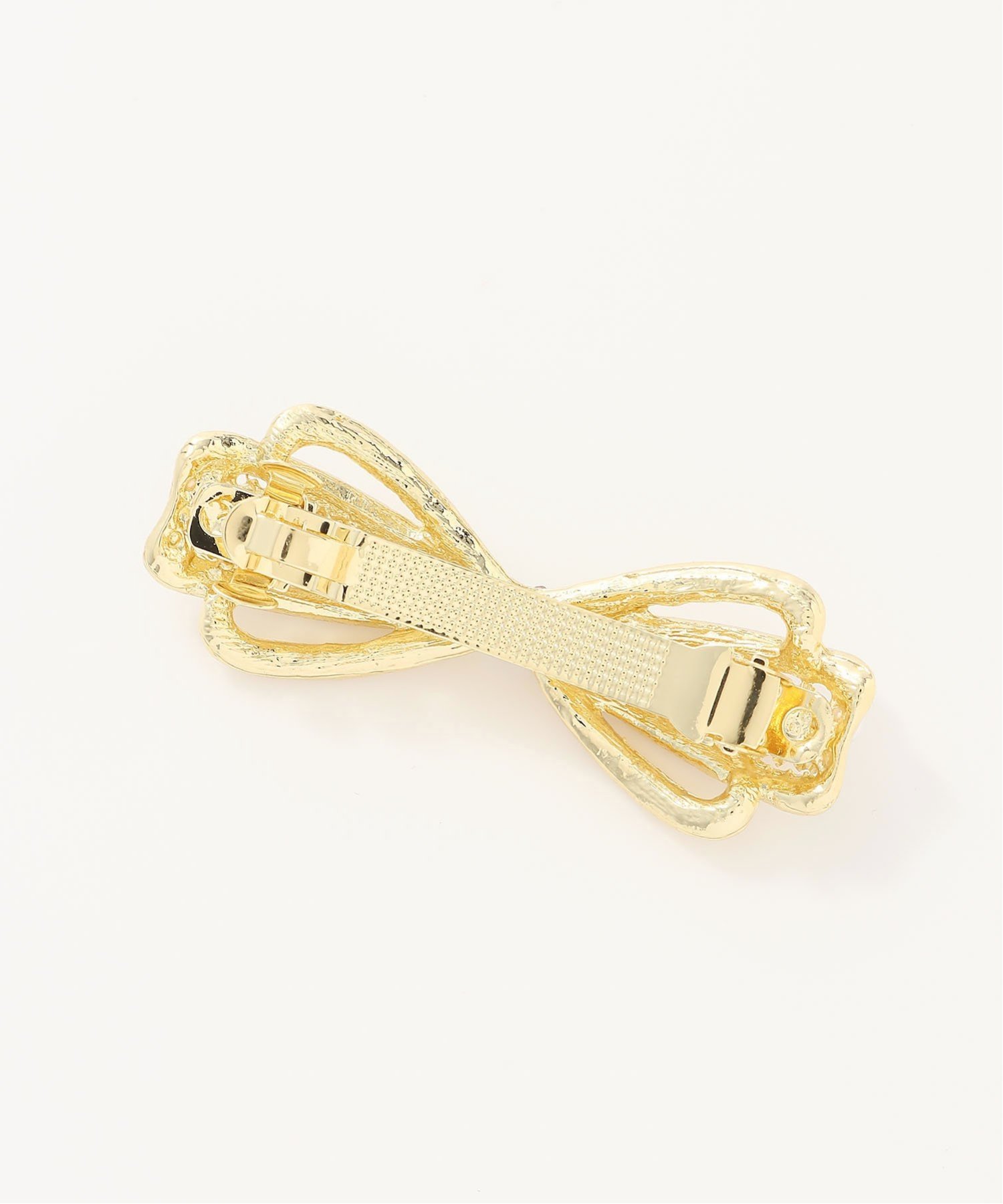 Заколка для волос /Pearl Bijou Ribbon Barrette Three Four Time, gold — фото 2