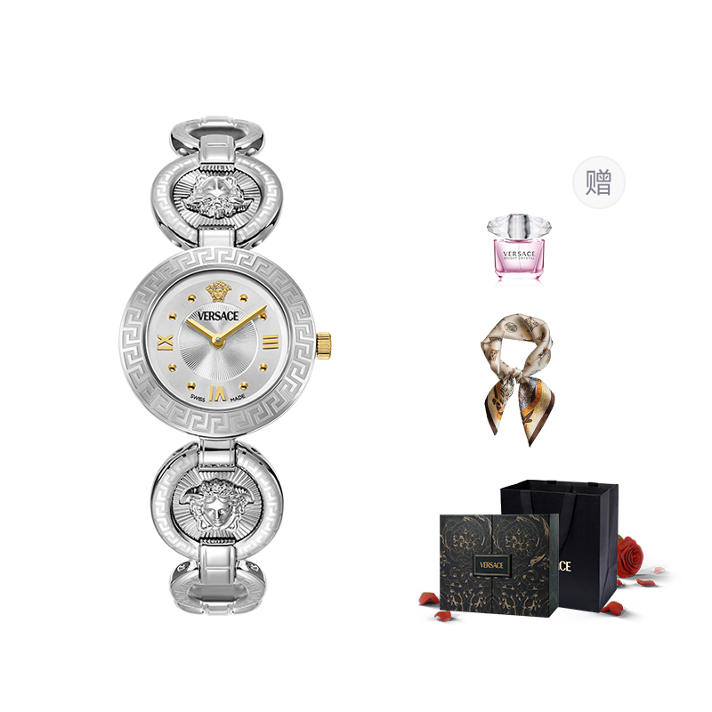 

VERSACE Часы Greca 28mm, Silver