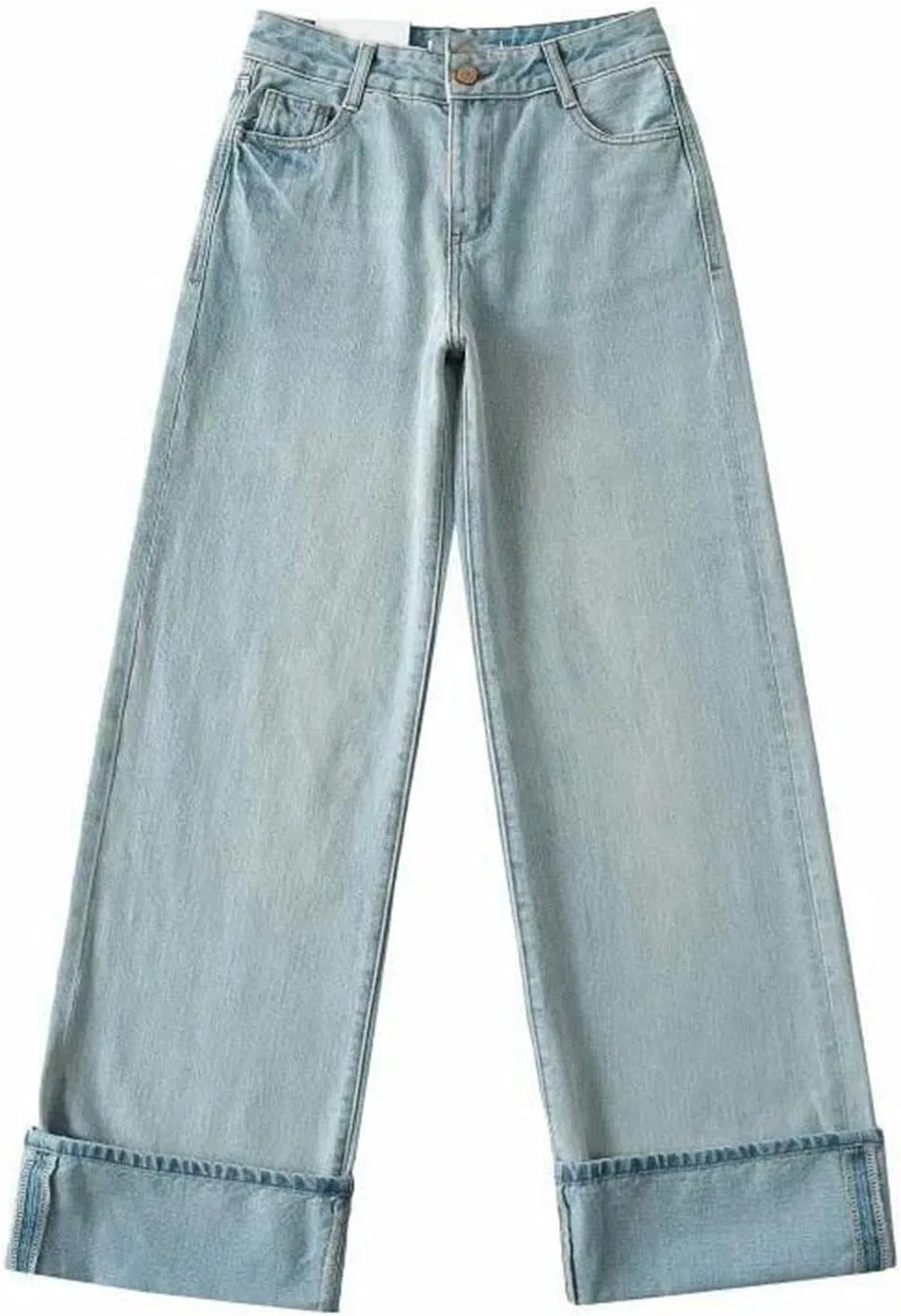 Джинсы свободные, Women's Street Baggy Jeans, белый — фото 3