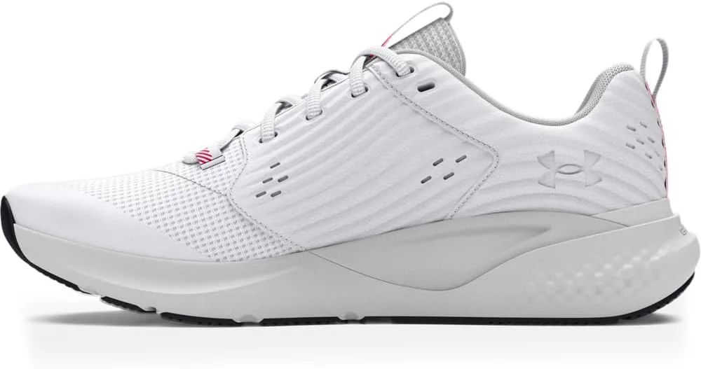Мужские кроссовки для кросс-тренинга Under Armour Charged Commit Trainer 4 4e, белый/серый/красный — фото 3