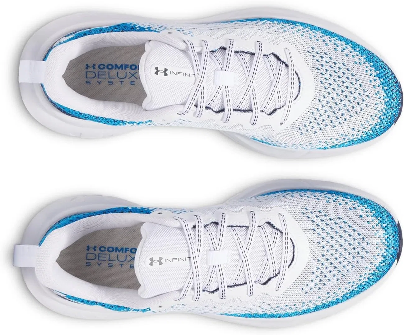 Мужские беговые кроссовки Under Armour Infinite, 108 White Electric Blue White — фото 4
