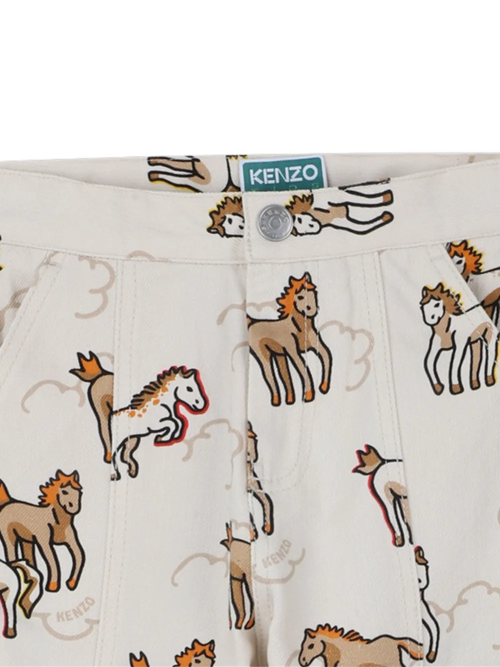 Брюки карго Lunar New Year с принтом Kenzo Kids, бежевый — фото 3