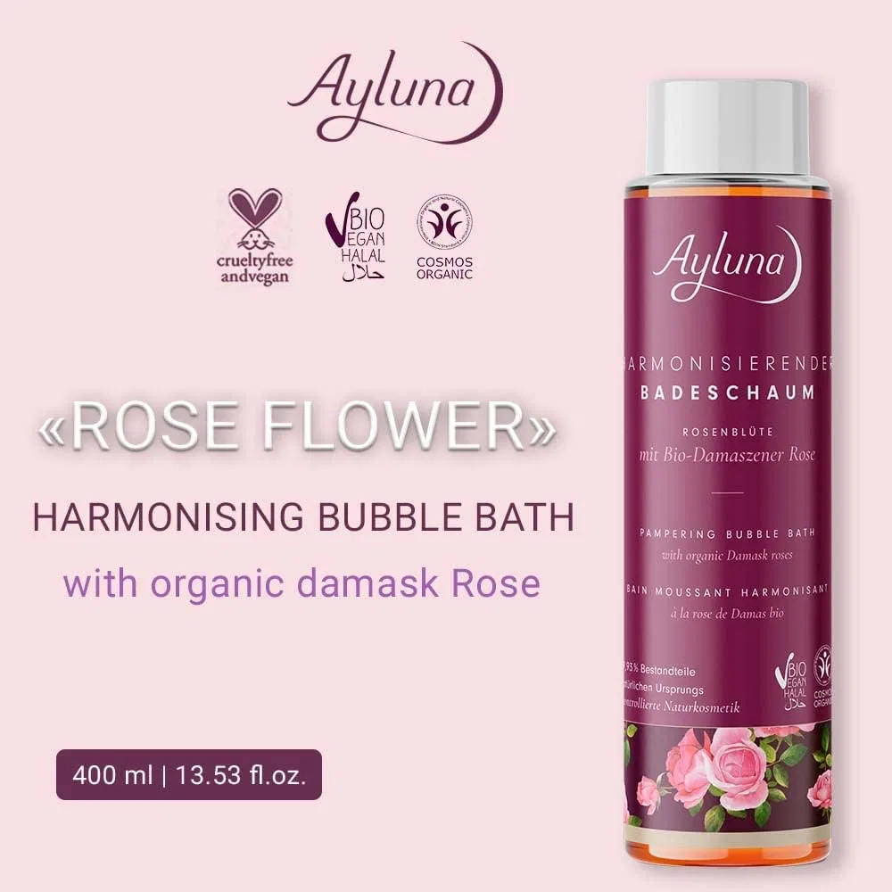 Гармонизирующая пена для ванны Ayluna Naturkosmetik «Цветок розы» 400 мл Ayluna — фото 2