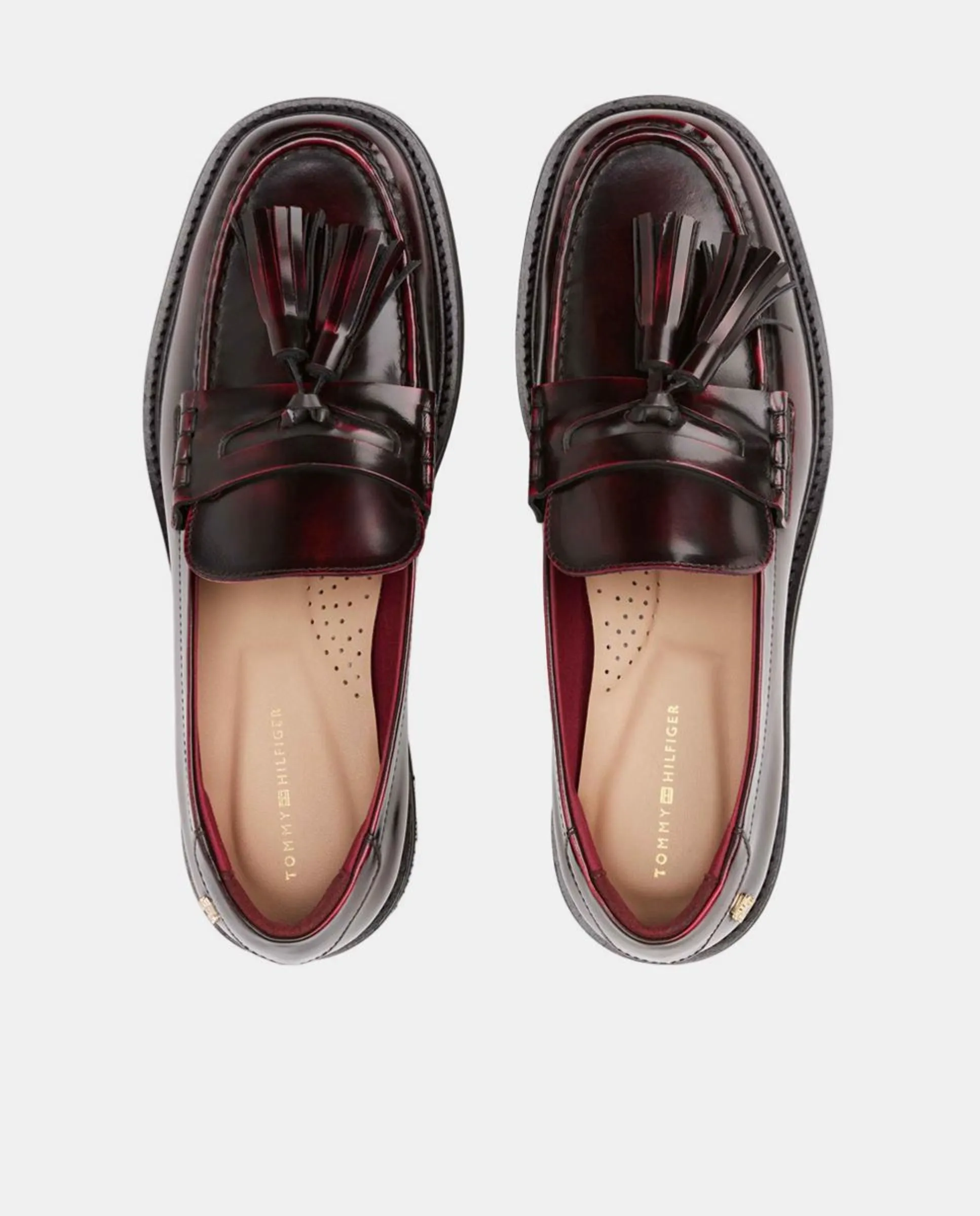 Мокасин из кожи с кисточками Tommy Hilfiger, красный — фото 3