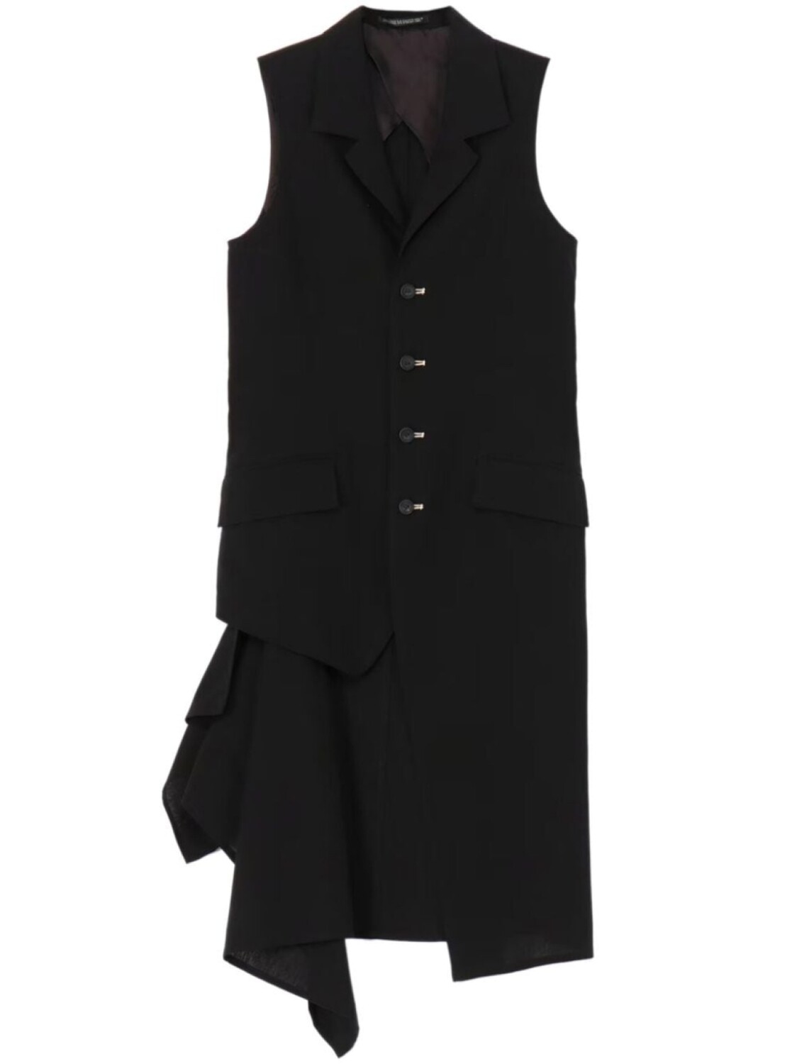 

Yohji Yamamoto пиджак асимметричного кроя без рукавов, черный