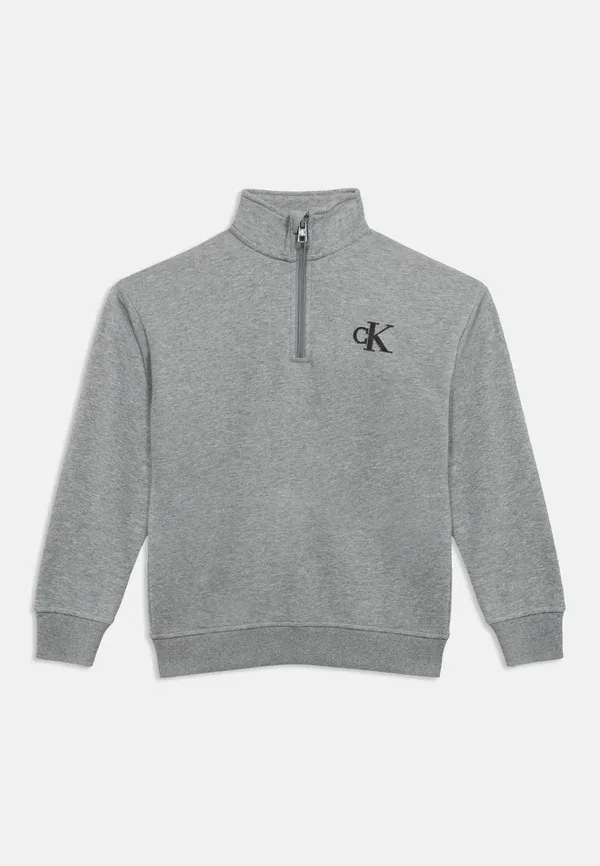 Толстовка с полузамком Monogram flock Calvin Klein Jeans, средне-серый меланж