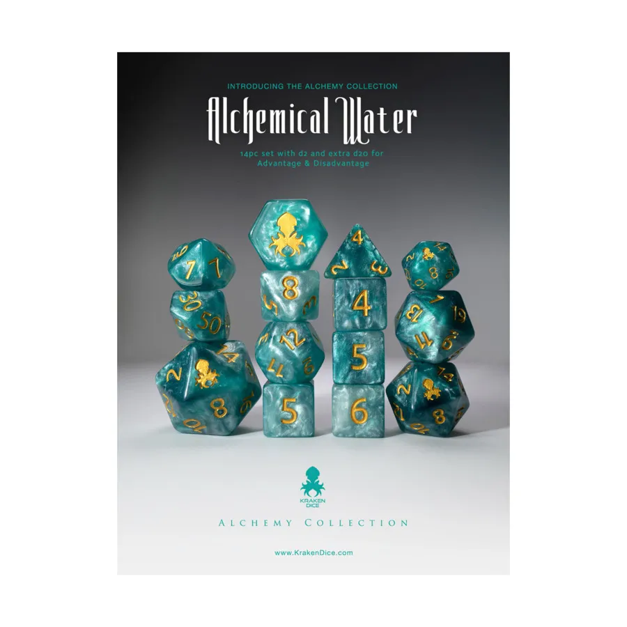 

Полисет — алхимическая вода с золотом (14), Poly Sets - Alchemy Dice Sets