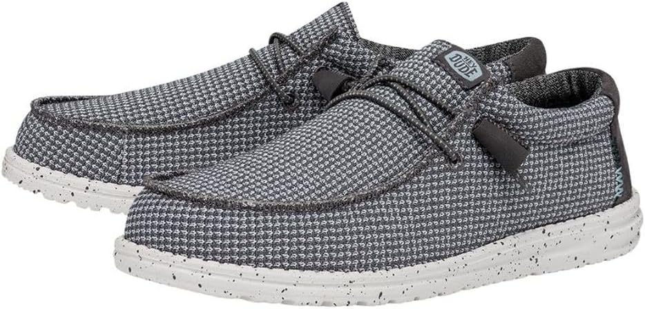 Мужские лоферы без шнурков HEYDUDE Wally Sport Mesh, серый — фото 2