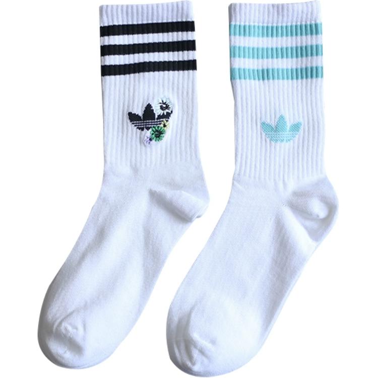 

Носки до середины икры Унисекс 2 пары Adidas Originals (Белый Синий+Белый Чёрный)