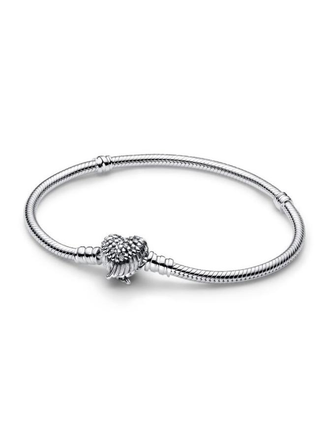 

Браслет Pandora Heart Wings Clasp Snake Chain Bracelet, стерлинговое серебро