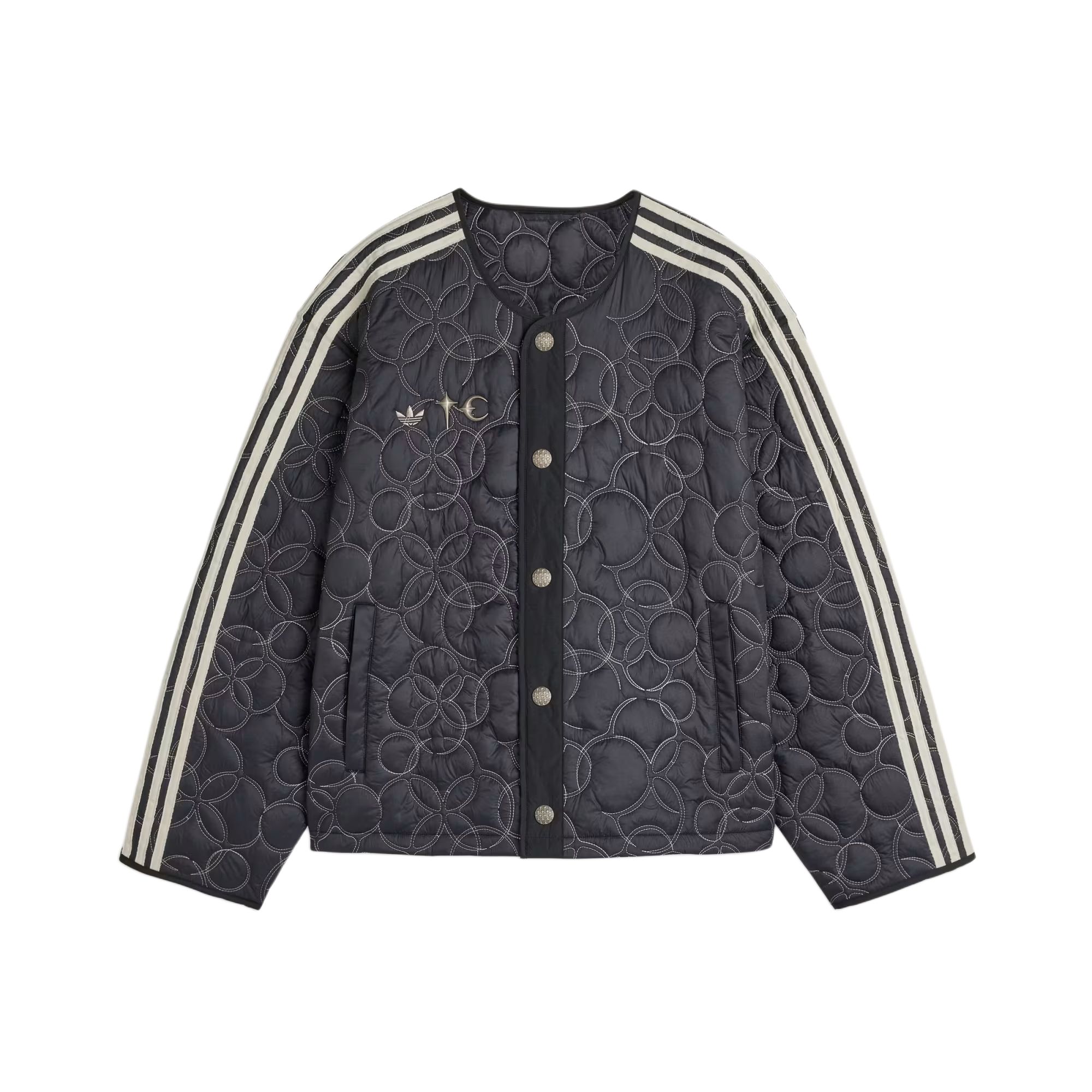 Куртка thug club утепленная стеганая куртка-пуховик мужская Adidas Originals, черный/серебристый металлик