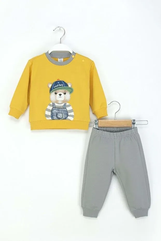 Детский комплект толстовки и спортивных штанов для мальчиков с принтом Ww Waka Waka Kids Store, Yellow — фото 2