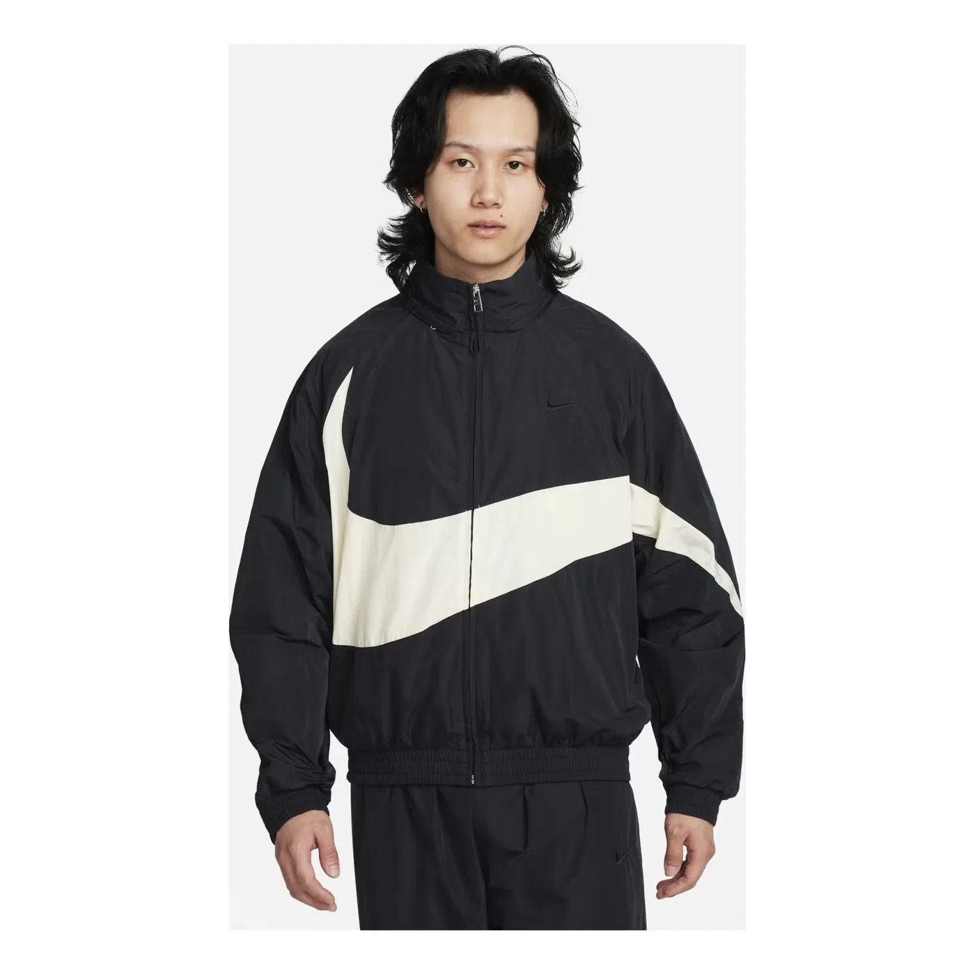 Куртка с принтом Swoosh Nike, черный