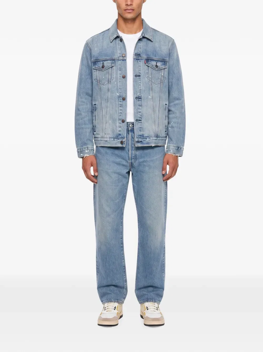 Джинсовая куртка Type III с брызгами краски и знаком мира Levi's, синий — фото 2