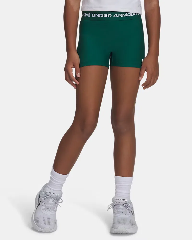 Детские спортивные шорты 7,6 см (внутренний шов) быстросохнущие HeatGear Shorty UnderArmour, Campus Ivy/White