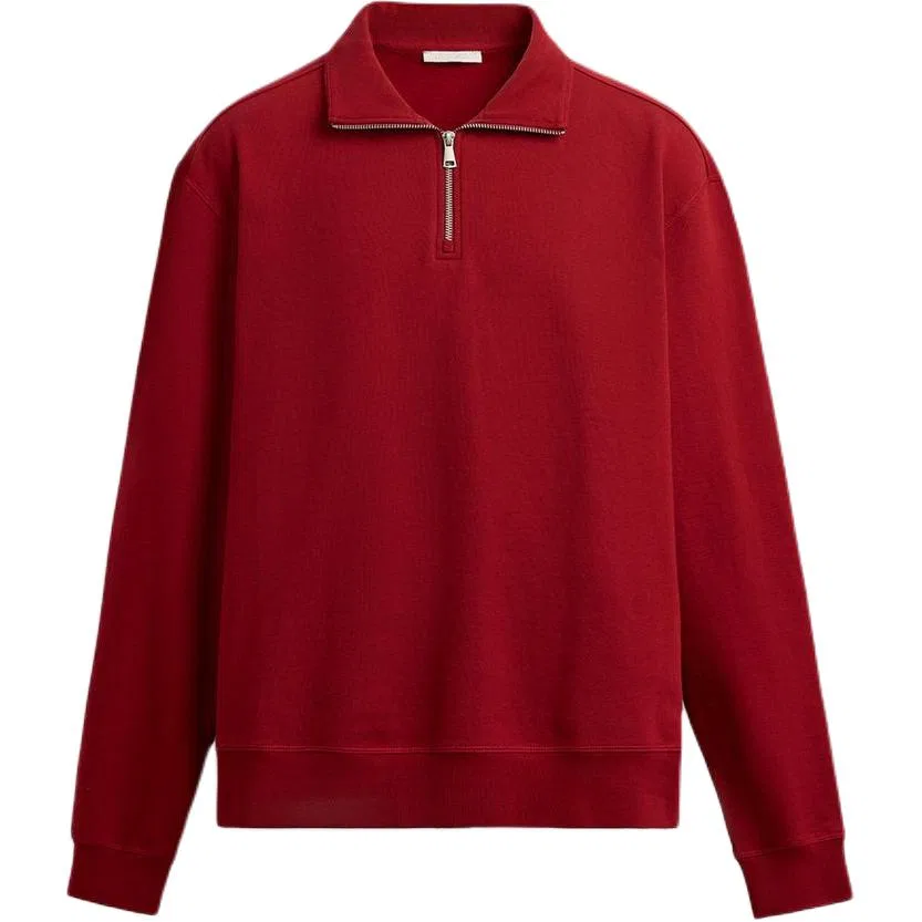 Мужской свитшот с воротником-стойкой Red ZARA, Красный