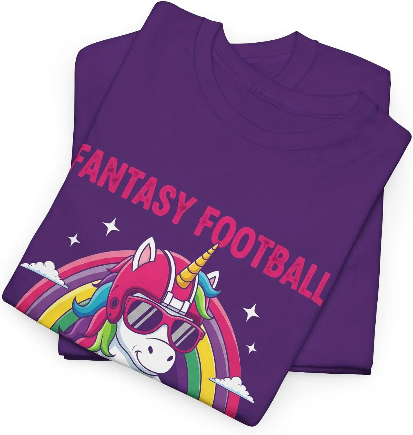 Мужская футболка с принтом Fantasy Football Loser Unicorn, фиолетовый — фото 2
