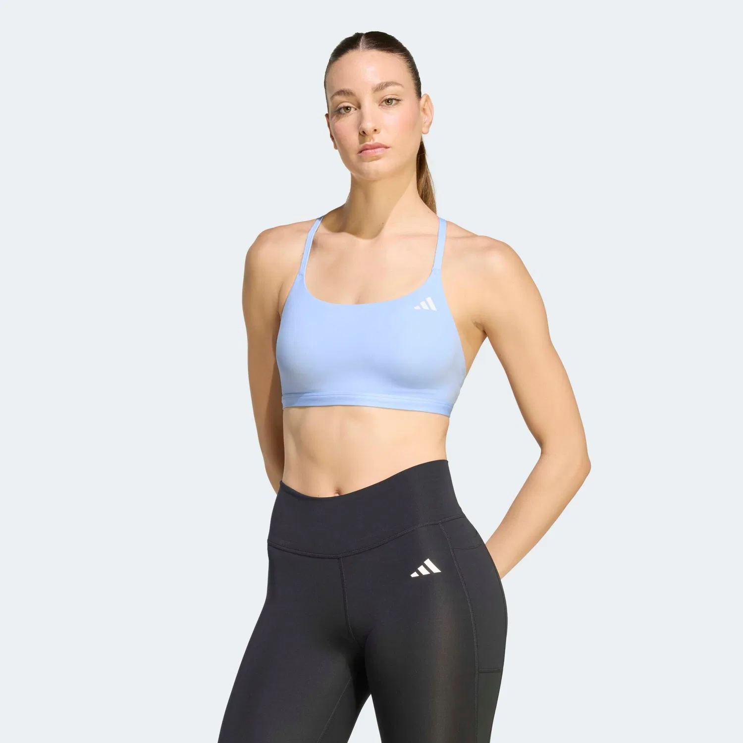 Женский спортивный бюстгальтер с легкой поддержкой Adidas Performance, Glow Blue