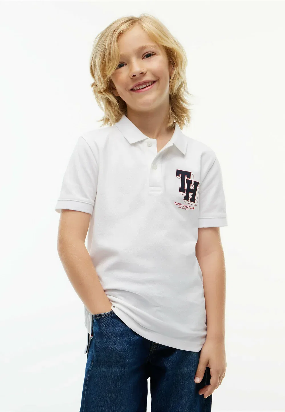 Поло-Рубашка стандартного кроя с логотипом - поло-рубашка Tommy Hilfiger, White — фото 2