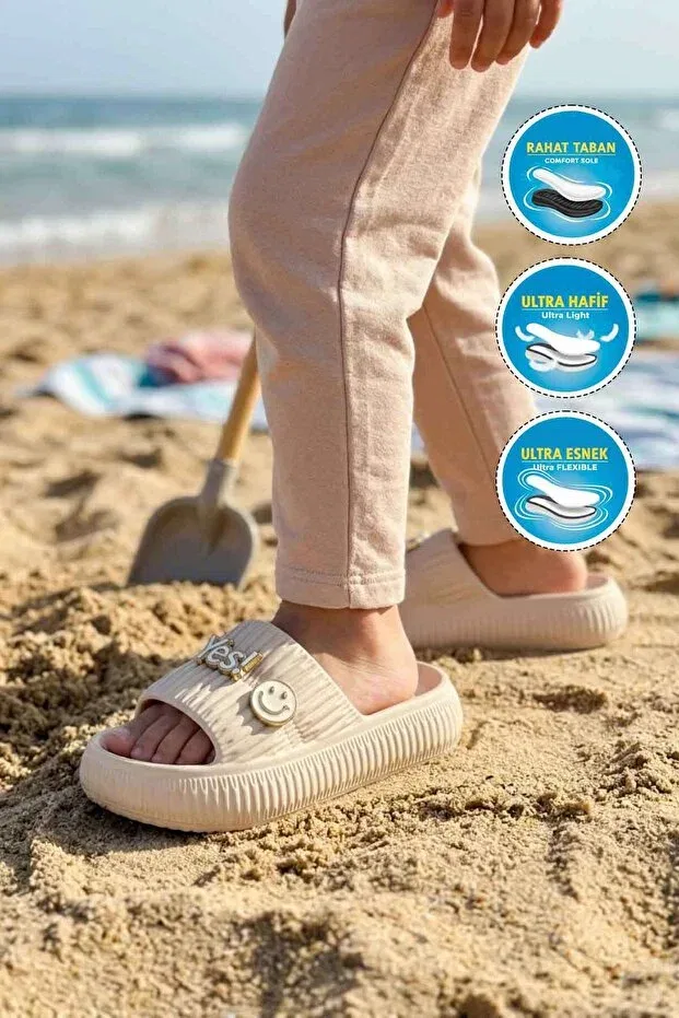 Детские тапочки для девочек с коротким каблуком Walkway, Ecru