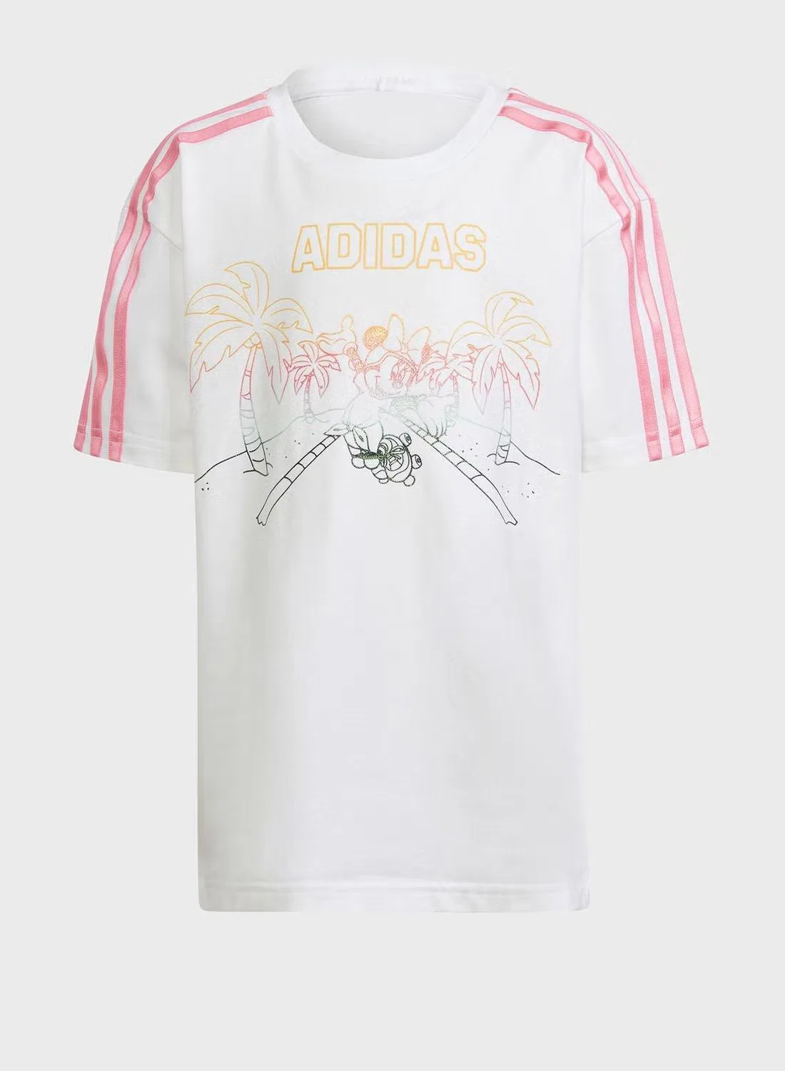 Футболка с коротким рукавом с принтом Disney Minnie Mouse Adidas, белый