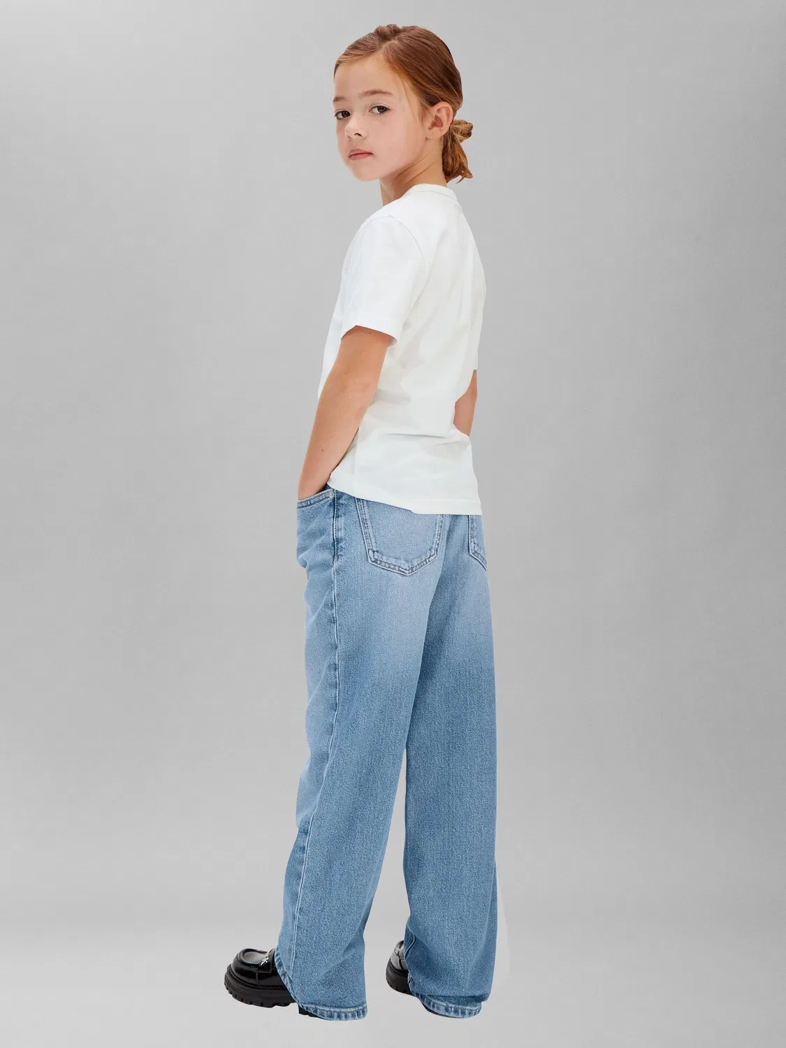 Джинсы свободные с завышенной талией Calvin Klein, синие — фото 3