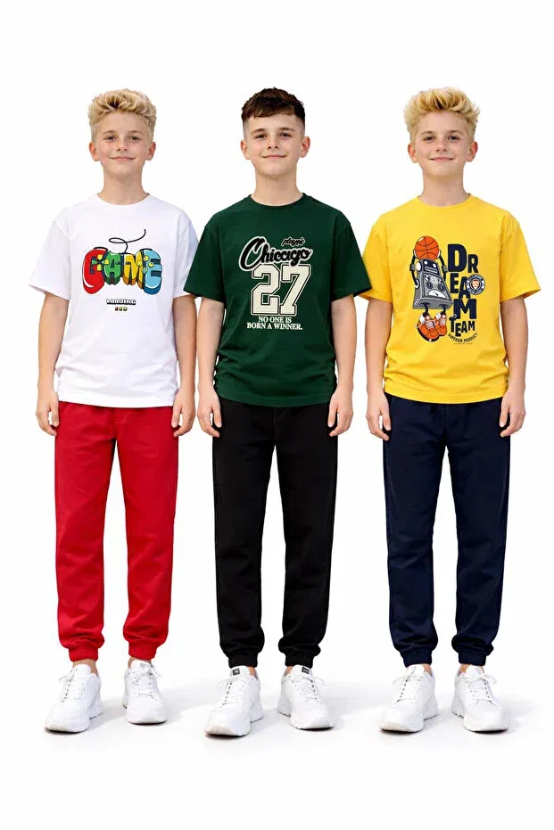Детский комплект для мальчиков с принтом Basics Twins Tailors, Green