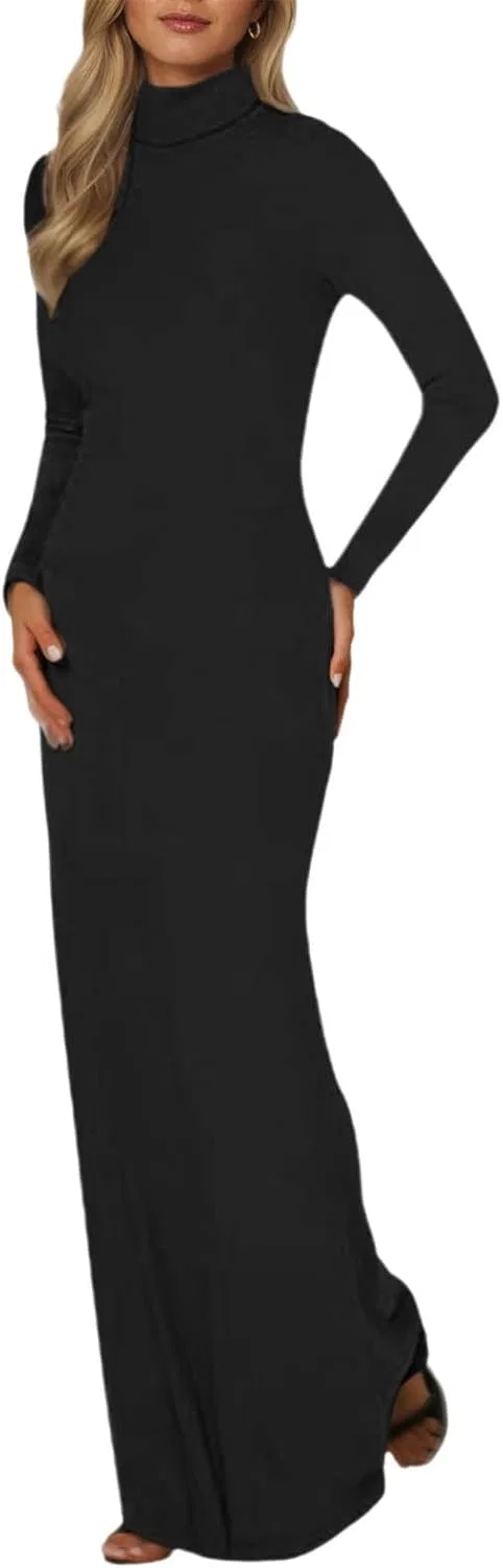 Женское облегающее платье с длинным рукавом Bodycon, Black