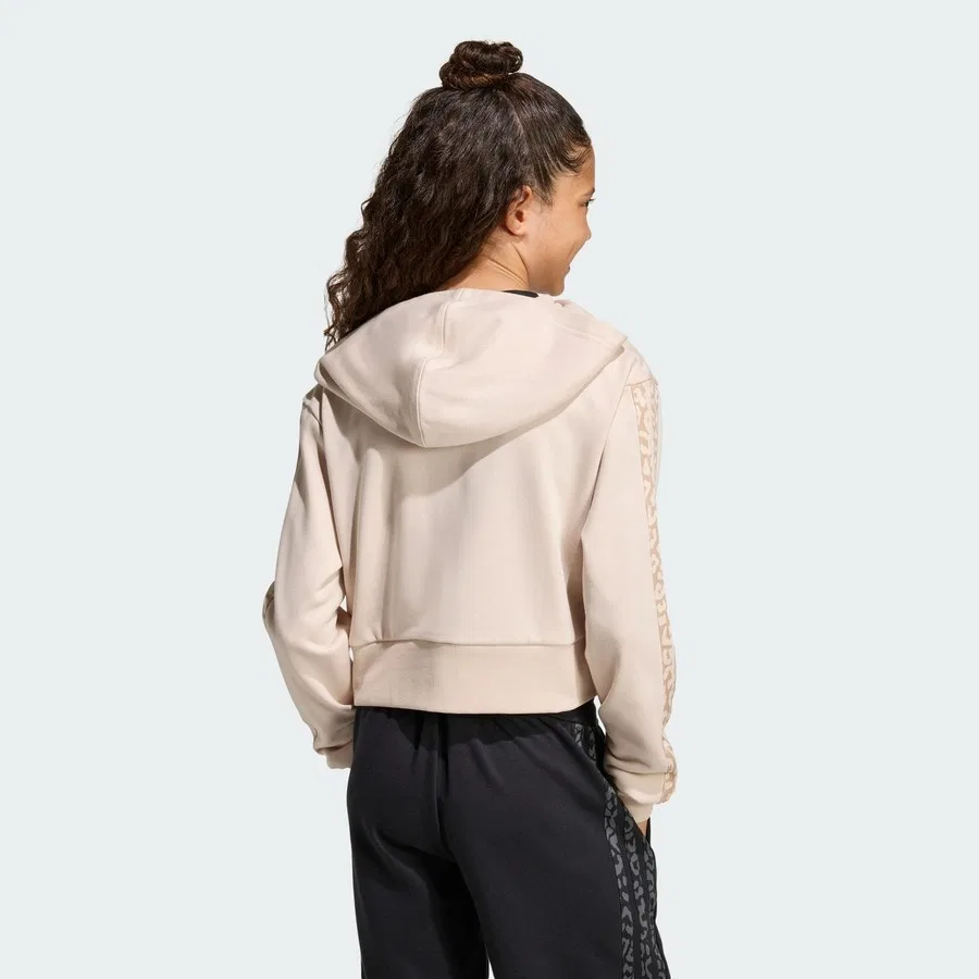 Детский худи с полной застежкой-молнией и капюшоном Seasonals Animal adidas, Молочный — фото 2