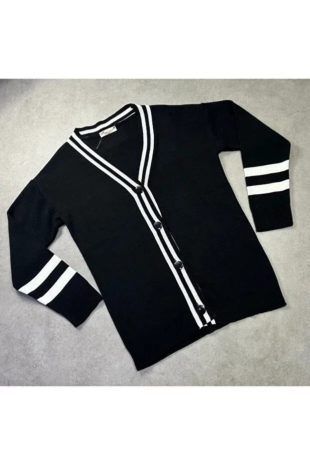 Детский кардиган для девочек с длинным рукавом Minimoda Kids, Black — фото 3