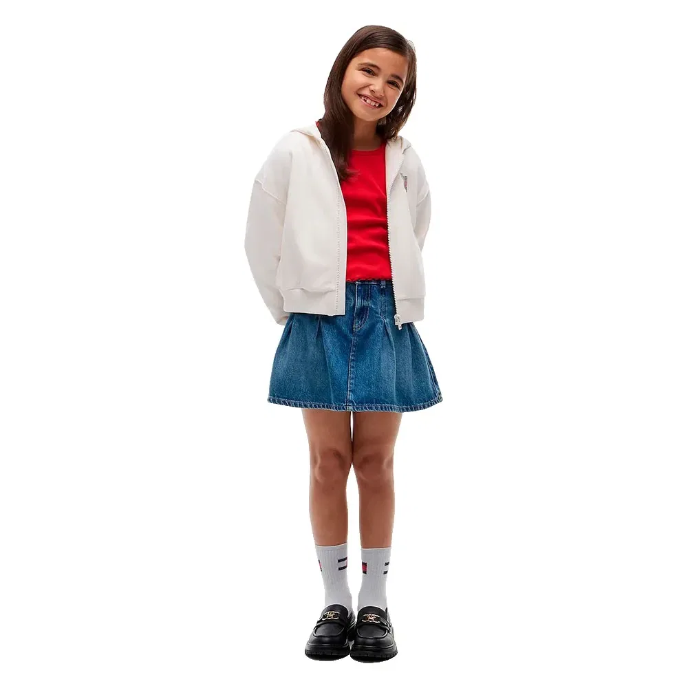 Детское худи для девочек с принтом Tommy hilfiger, White — фото 4