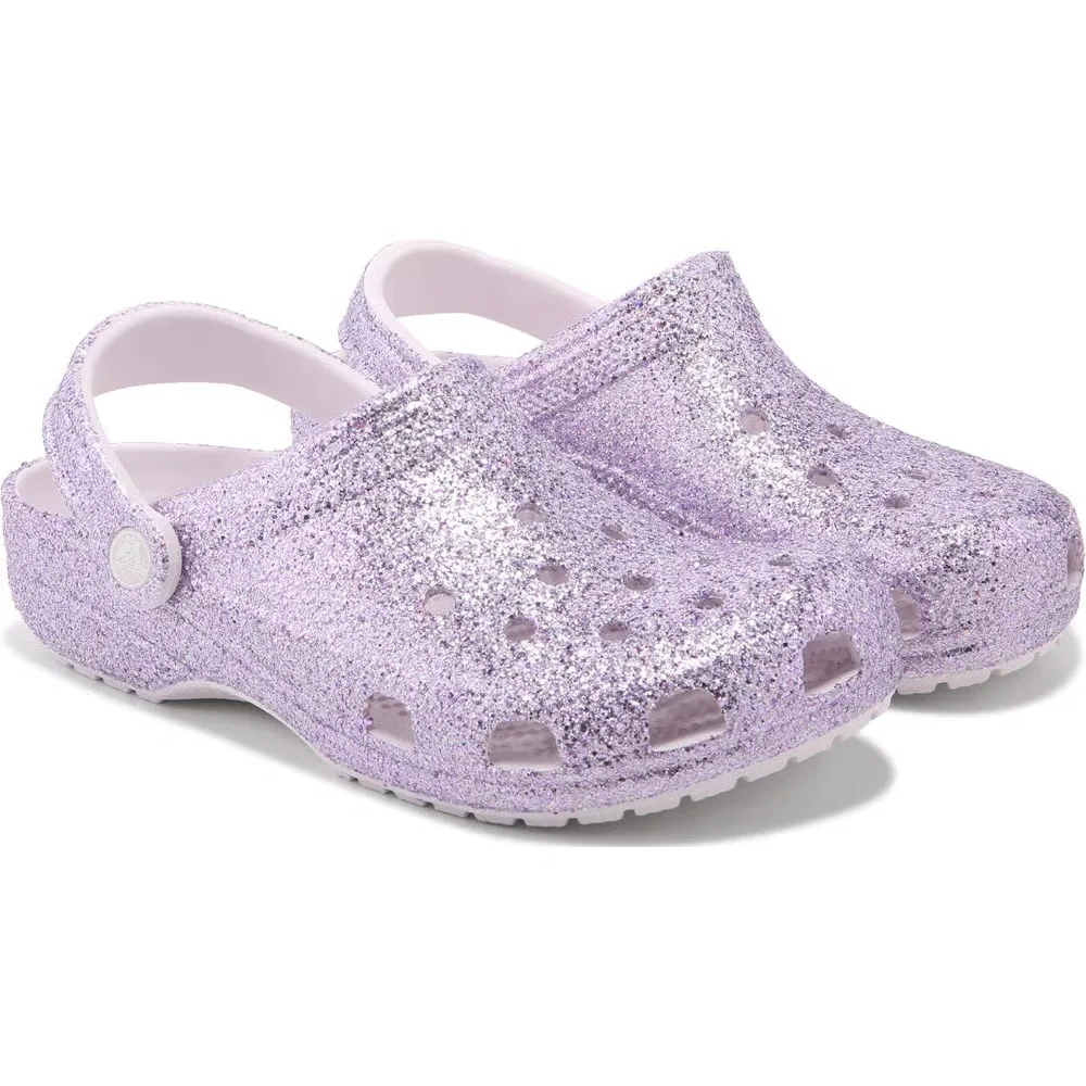 Детские классические сабо с блестками Crocs, Grape Ice Glitter