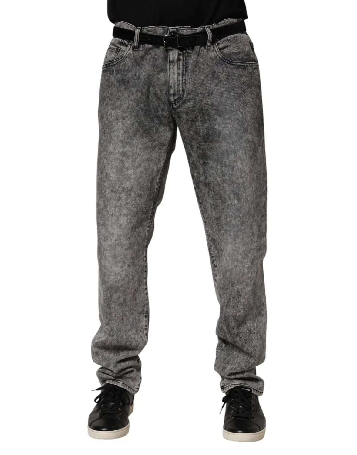 Мужские джинсы прямого кроя с логотипом Straight Denim Dolce & Gabbana, Gray