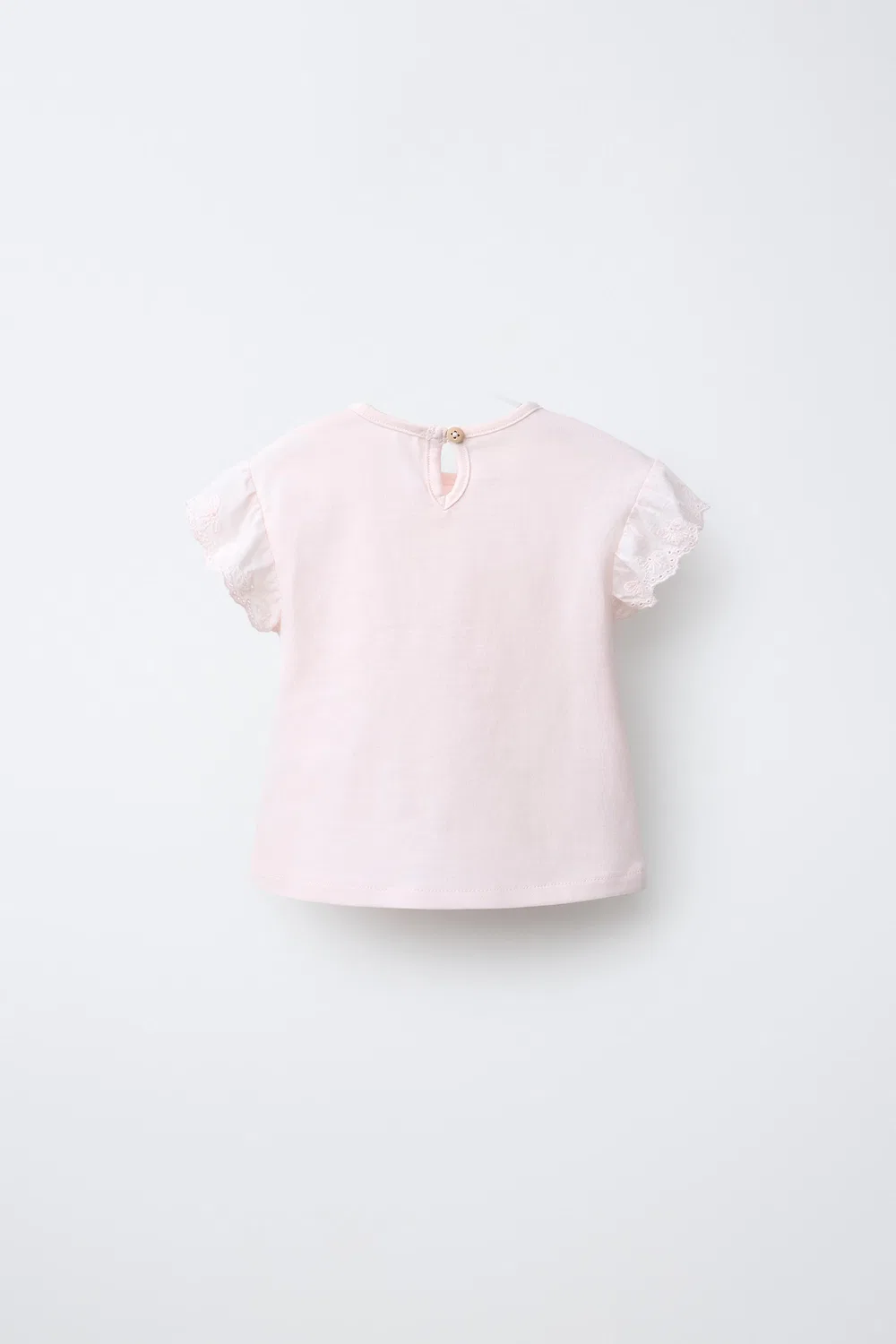 Футболка с швейцарской вышивкой ZARA, Pink — фото 2
